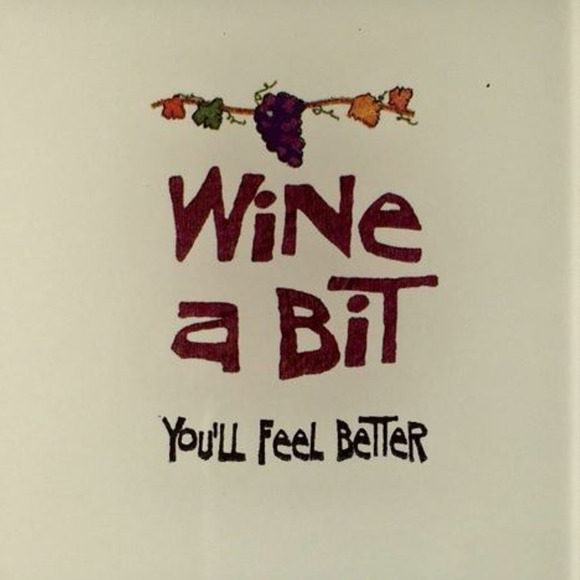 Wine A Bit You'll Feel Better Chateau Grapes Glass Coasters 4x4" Set of 8 NEW - Picture 1 of 5